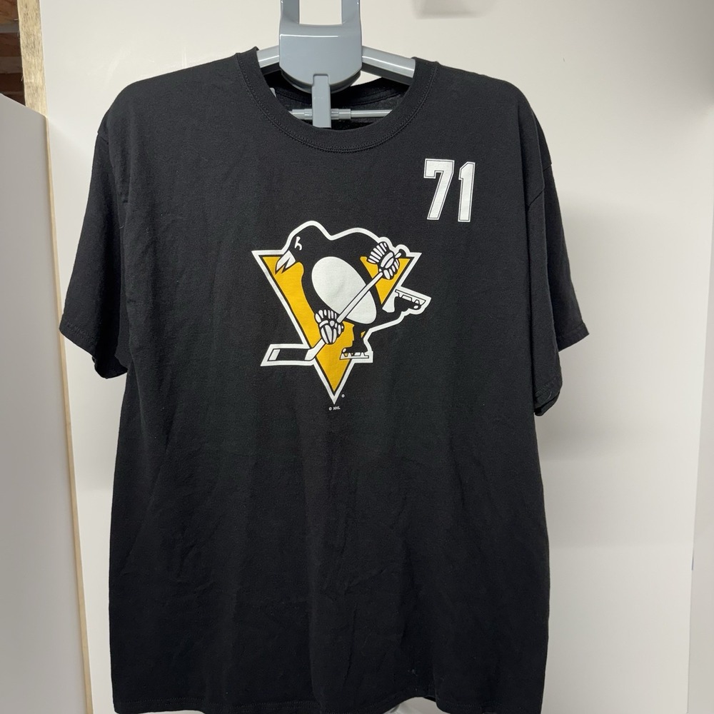 Evgeni Malkin #71 Pittsburgh Penguins NHL Black T-Shirt Men's XL Hanes